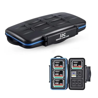Immagine di JJC 36 slot per schede di memoria 12 SD SDXC SDHC + 18 Micro TF 6 CF Compact Flash Card Case impermeabile Custodia protettiva con moschettone