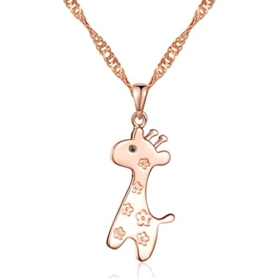 Immagine di Infinite U Collana da donna con ciondolo a forma di giraffa in argento Sterling 925 placcato al rodio, zirconia cubica