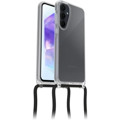 Immagine di OtterBox Cover React Necklace per Samsung Galaxy A55 5G, resistente a shock con cordino collana,adattabile e intercambiabile,testata norme MIL STD 810G,Trasparente, Senza Retail Package
