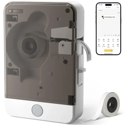 Immagine di YOHOOLYO Etichettatrice Etichette Adesive Compatibile con Android e IOS, Bluetooth Portatile Stampante Termica 1 Rotolo Carta