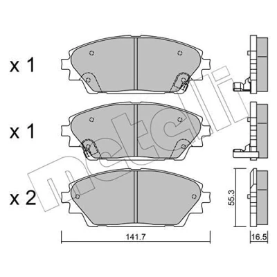 Immagine di METELLI 22 0992 0 Kit pastiglie freno con segnalatore acustico usura MAZDA: CX 3, 3 Hatchback, 30