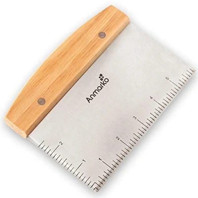 Immagine di Raschietto in acciaio inox per griglia, ideale come tagliapasta pane e impasto pizza, utensile da cucina multiuso piastra a punta piatta, qualità commerciale