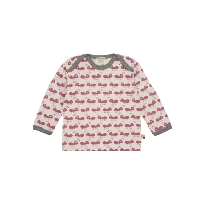 Immagine di loud + proud Maglietta a Maniche Lunghe con Stampa formiche, certificata GOTS T Shirt, UVA, 98 104 Unisex Bambini e Ragazzi