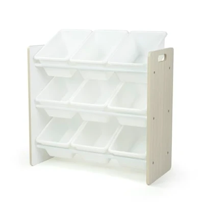 Immagine di Humble Crew scaffale per bambini, organizer giocattoli con 9 contenitori, sabbia lavata/bianco
