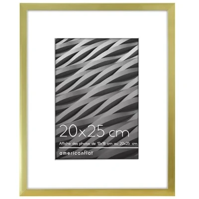 Immagine di Americanflat Cornice portafoto sottile in oro con vetro resistente agli urti, orizzontale e verticale, per parete tavolo, 20,3 x 25,4 cm