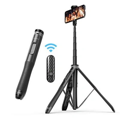 Immagine di ATUMTEK 51&#039;&#039; Asta Selfie Treppiede Stick con Alluminio Resistente e Piedi Antiscivolo Smartphone TikTok per iPhone Android, Registrazione Video, Blogage, Live Streaming