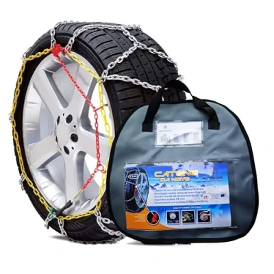 Immagine di Ricambycar Catene da Neve 12 mm gruppo 245 Omologate ONORM V5117, Montaggio Rapido, auto Adatte ai pneumatici di suv e utilitarie
