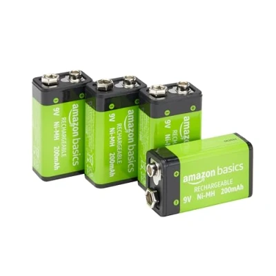 Immagine di Amazon Basics Batterie ricaricabili, 9V, da 200 mAh/ NiMh, Confezione 4