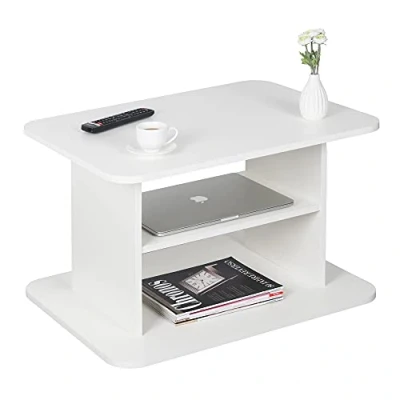 Immagine di RICOO Tavolino da salotto 69 x 45 50 cm WM094 WM Tavolo caffè Bianco