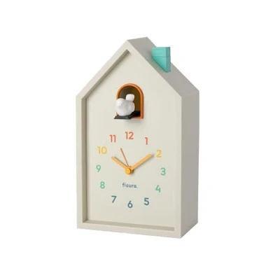 Immagine di Fisura Sveglia a cucù casetta multicolore. analogica originale. con lancette, tasto snooze e luce. Funzionamento: 3 batterie AA (non incluse)