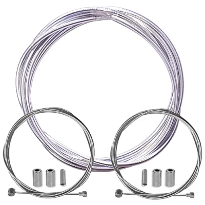 Immagine di cyclingcolors Guaina freno bicicletta con cavo terminali kit anteriore posteriore compatibile Shimano Sram città strada vtt performance, Cromo