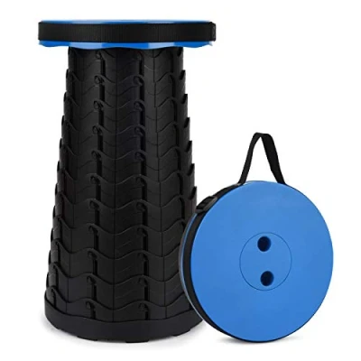 Immagine di FIEMACH Sgabello Pieghevole Portatile, Campeggio Regolabile di Seconda Generazione da per Pesca/Campeggio/Escursione/Trekking/Interna, Carico Massimo 397 lb(Blu)