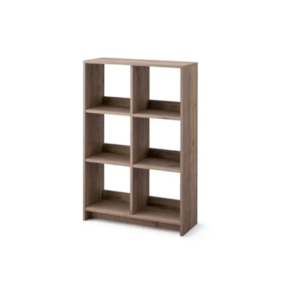 Immagine di Iris Ohyama, Libreria Cube/Scaffale a giorno in legno/Mobile con 6 ripiani/Ripiano legno, Modulare,Design, Ufficio, soggiorno, scuola Wood Open Shelf WOS Cenere marrone
