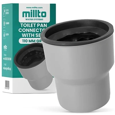 Immagine di Millto™ Raccordo di collegamento per WC 110 con guarnizioni in gomma, tubo collegamento, guarnizione igienico, accessorio