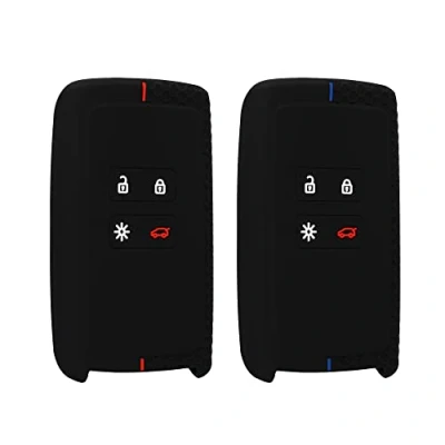 Immagine di kwmobile Set 2 Cover Chiave Auto Compatibile con Renault 4 tasti Smart Key (solo Keyless Go) Custodia Chiavi Copri Telecomando Copertina Macchina Silicone
