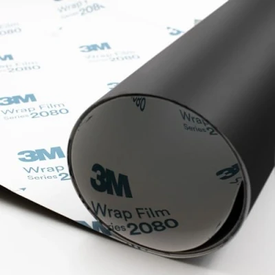 Immagine di 3M 2080 pellicola autoadesiva per auto, 152 cm x 35 cm, colore nero opaco, 3D, deformabile, con canali d&#039;aria (Mat Black M12)