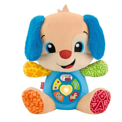 Immagine di Giocattolo per l&#039;apprendimento dei neonati Fisher Price Ridi e Impara peluche musicale Cagnolino Smart Stages; bambini dai 6 mesi in su, multilingue: Italiano, Spagnolo, Portoghese, Inglese, JFD26