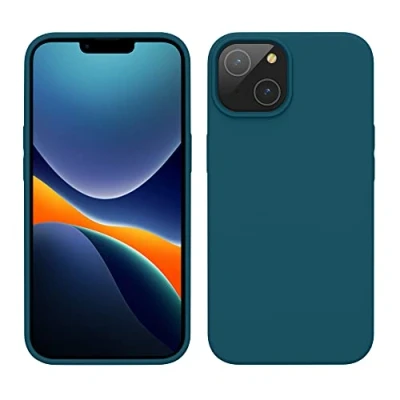 Immagine di kwmobile Cover per Apple iPhone 14 Custodia Back Case Caricatore Wireless Antiurto e Flessibile in Silicone TPU petrolio matt