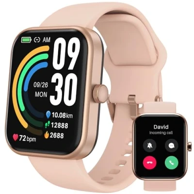 Immagine di TOZO S3 smartwatch donna uomo, calling fitness tracker con frequenza cardiaca, ossigeno nel sangue, monitoraggio del sonno, IP68, impermeabile, touch screen da 1,83&quot;, per uomini e donne, compatibile