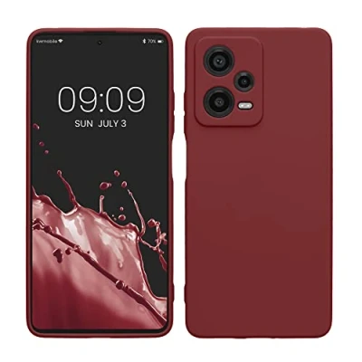 Immagine di kwmobile Custodia Compatibile con Xiaomi Redmi Note 12 Pro+ 5G / Pro Plus Cover Back Case per Smartphone in Silicone TPU Protezione Gommata viola bordeaux