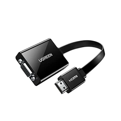 Immagine di UGREEN Cavo adattatore HDMI a VGA, 1080P, HDTV attivo, trasmissione audio, supporta PC, laptop, Chromebook, Raspberry Pi, nero