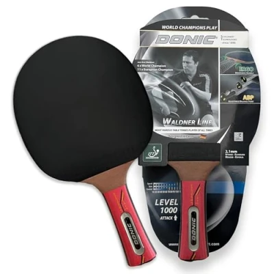 Immagine di Donic Schildkröt Racchetta da Ping Pong Waldner 1000, Manico ABP, Spugna di 2.1 mm, Gomma Easy Slick ITTF, 751801, taglia unica