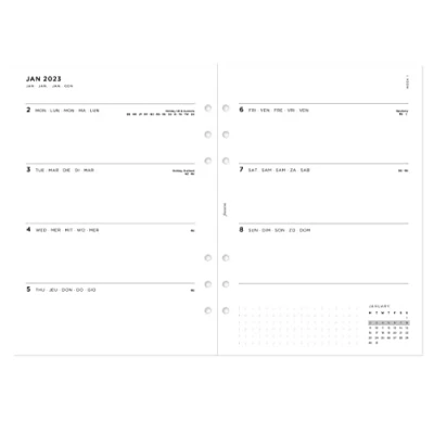 Immagine di Filofax A5 2023 Minimal Settimana Su Due Paginas Ricarica