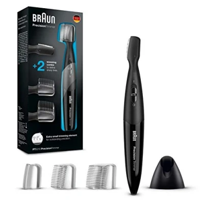 Immagine di Braun Precision Trimmer, RIFINITORE BARBA, 2 Pettini inclusi, per una Rasatura Flessibile e Impeccabile, Senza Fili, Idea Regalo, PT5010 Nero Blue