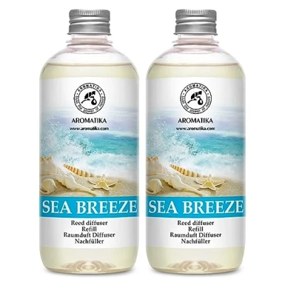Immagine di Ricarica Diffusore Set Brezza Marina 2x500ml Refill reed diffuser Sea breeze Fragranza Intensa e Duratura Aromaterapia per Casa Fresca di Aromi