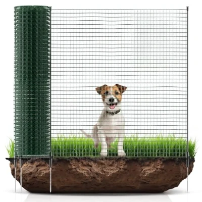 Immagine di horizont Recinzione mobile FIX, 25 m di lunghezza e 110 cm altezza, a maglie strette per giardino, campeggio animali domestici, con 15 pali in fibra vetro 20 picchetti, protezione