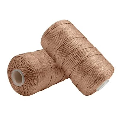 Immagine di Uiopa Filo Macrame 1,5mm x 400m, Corda in Nylon Cordino per Borse Uncinetto, Macramè Caffè Leggero Ferri e Fai da Te, Decorazioni, Artigianato