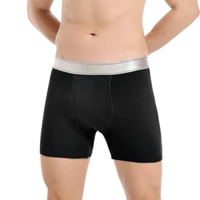 Immagine di Boxer da Uomo per Incontinenza,Boxer Protettivi Lavabili e Riutilizzabili con Tampone Assorbente 300 ML, Super Assorbenti, a Prova di Perdite, in Morbido Cotone (Nero, XL)