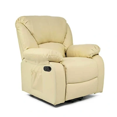 Immagine di ECODE Poltrona massaggiante Relax Monaco, 10 vibromotori A onda inclinabile 160, funzione riscaldamento, programmi automatici, ++, ECO 8590 B (Beige)