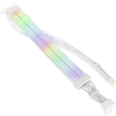 Immagine di Cavo per Alimentazione Kolink UR 12 V2x6 ARGB Bianco, Trasparente, RGB 70 cm