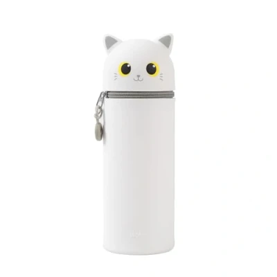 Immagine di I TOTAL® Astuccio in morbido silicone per la scuola, allungabile con forma sagomata (WHITE CAT)