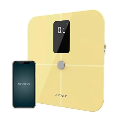 Immagine di Cecotec Smart Bilancia da bagno Surface Precision 10400 Healthy Vision, Misurazione della bioimpedenza, App, 15 parametri, giallo