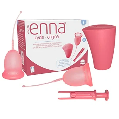 Immagine di Enna Cycle &quot;S&quot; APPLICATORE + 2 COPPETTA Mestruale CONTENITORE per la STERILIZZAZIONE / FDA Approvata /3 TAGLIE SILICONE di grado MEDICALE
