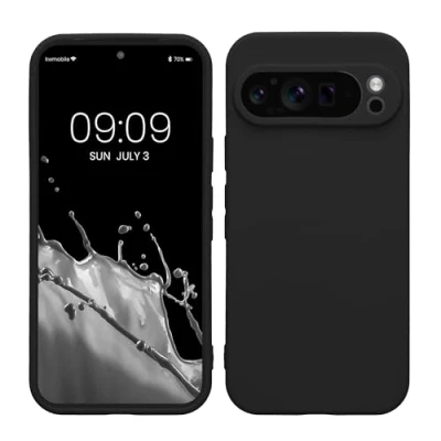 Immagine di kwmobile Custodia Compatibile con Google Pixel 9 Pro Cover Back Case per Smartphone in Silicone TPU Protezione Gommata nero matt