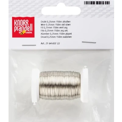 Immagine di KnorrPrandell Gütermann 6465722 Filo Metallico 0,25mm, Colore: Argento Anticato