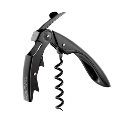 Immagine di koala Sacacorchos High Tech Cavatappi a Due Tempi, Acciaio Inossidabile Plastica Teflon, Nero (all Black)
