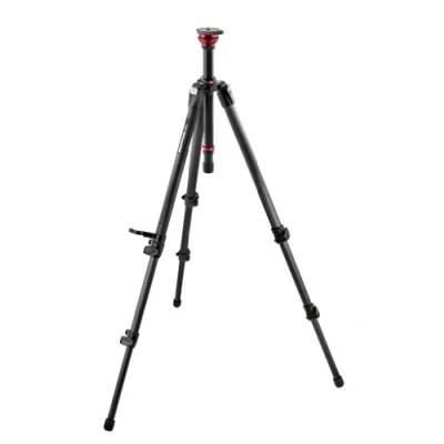 Immagine di Manfrotto 755CX3 Treppiede Serie MDEVE per Video, con Base Livellante da 50 mm, 3 Sezioni a Tubo Singolo, in Carbonio, Nero
