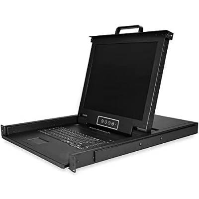 Immagine di StarTech.com Console KVM per Armadio Rack, Switch VGA a 8 porte integrato, Monitor LCD 17&quot;, Montabile Rack con cavi da 1,8 m 1U OSD KVM, Supporto USB + VGA, Tastiera Inglese (RKCONS1708K)