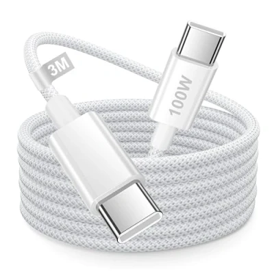 Immagine di USB Kabel C auf Schnellladung, 100 W PD Typ 3 m Nylon für iPad Air Pro MacBook Samsung Galaxy S23 S22 S21 S20 Note 10 Steam Switch PS5