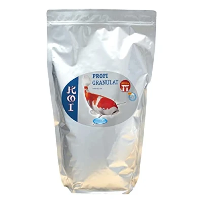 Immagine di AQUARIS Koi Profigranulat Medium mangime per 1960 g / 5,6 L, galleggia e Non intorbida l&#039;acqua del laghetto, con Sapore di Grano