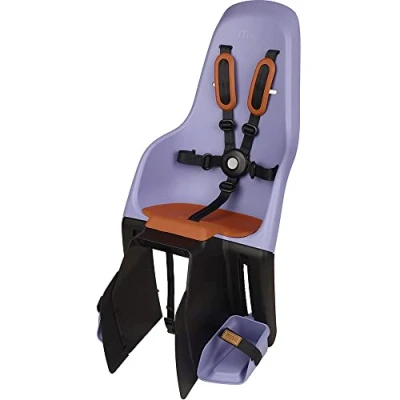 Immagine di MINIA for Carrier 8405700002 Seggiolino per bicicletta posteriore con ancoraggio nel portapacchi, bambini un’età compresa tra i 9 mesi e 6 anni in viola.