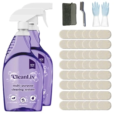 Immagine di Cleanlix Cleaning Spray, Cleaner For Instant Stain Removal, All Purpose Spray With Tablets, The In One Solution Every (2 Bottle,Lemon48)