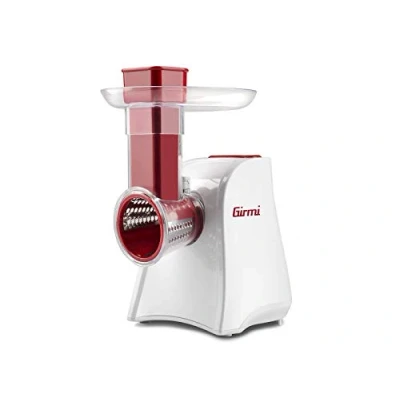 Immagine di Girmi GT45 Affettaverdure e Grattugia, Accessorio porta rulli, 5 Rulli Inox, 150 W, Completamente smontabile, Bianco/Rosso