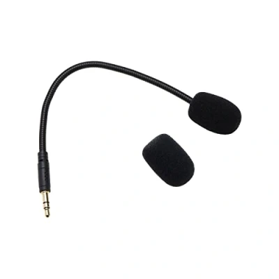 Immagine di VGOL Microfono di ricambio da 3,5 mm, 19 cm, riduce il rumore, rimovibile, compatibile con SteelSeries Arctis 1, cuffie gioco wireless cablate nere copertura in schiuma