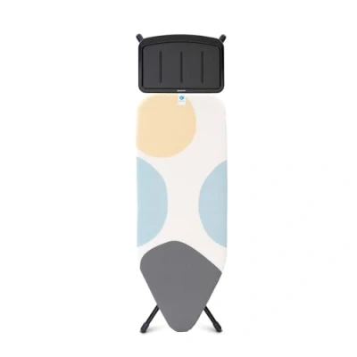 Immagine di Brabantia Asse da stiro C Extra Large Ferro a vapore Regolabile in altezza Piedini gomma antiscivolo Rivestimento cotone con strato schiuma Mobile XL pieghevole Bolle