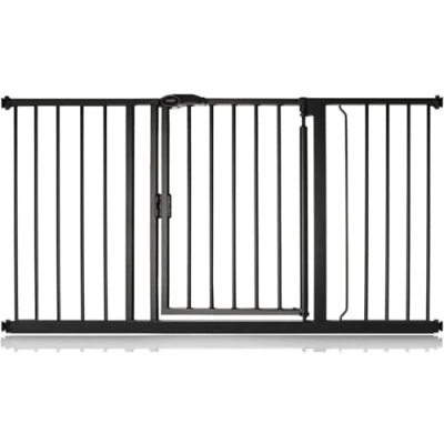 Immagine di Safetots Cancelletto per Scale a Chiusura Automatica Pressione, 139.8 cm 146.8 cm, Nero opaco, Bambini, Barriera di Sicurezza Bambini